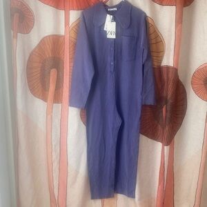 NWT ZARA faded effect Long-Sleeve Jumpsuit